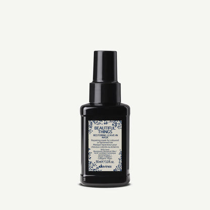 Davines Beautiful Things Restoring Leave-In Mask 90ml — lightweight repairing mask with Vegan Collagen and Biomimetic Botanical Filler to hydrate, strengthen, and protect color-treated or lightened hair.