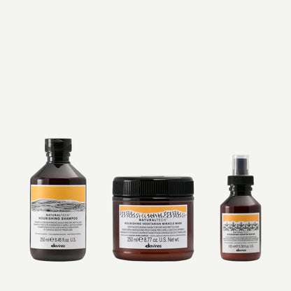 Davines Nourishing Box, Naturaltech Nourishing, Vegetarian Miracle Conditioner, Keratin Sealer, Davines repair kit, deep conditioning treatment, hydrating hair care, damaged hair repair, keratin hair treatment, Davines hair restoration set.