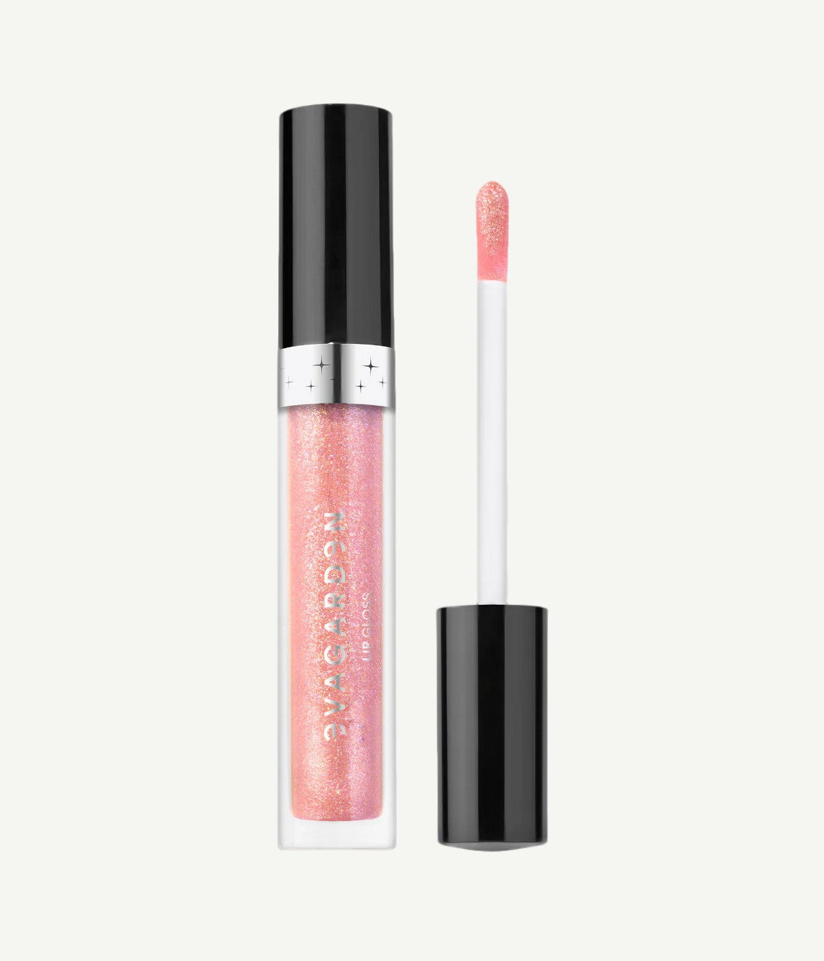 Evagarden Lip Gloss in shade 856, a sparkling pink gloss with a high-shine finish and moisturizing formula.