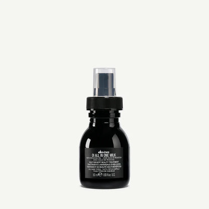 Davines OI All In One Milk 50ml — lightweight leave-in treatment enriched with Roucou oil that hydrates, detangles, and protects hair while adding softness, shine, and manageability for all hair types.