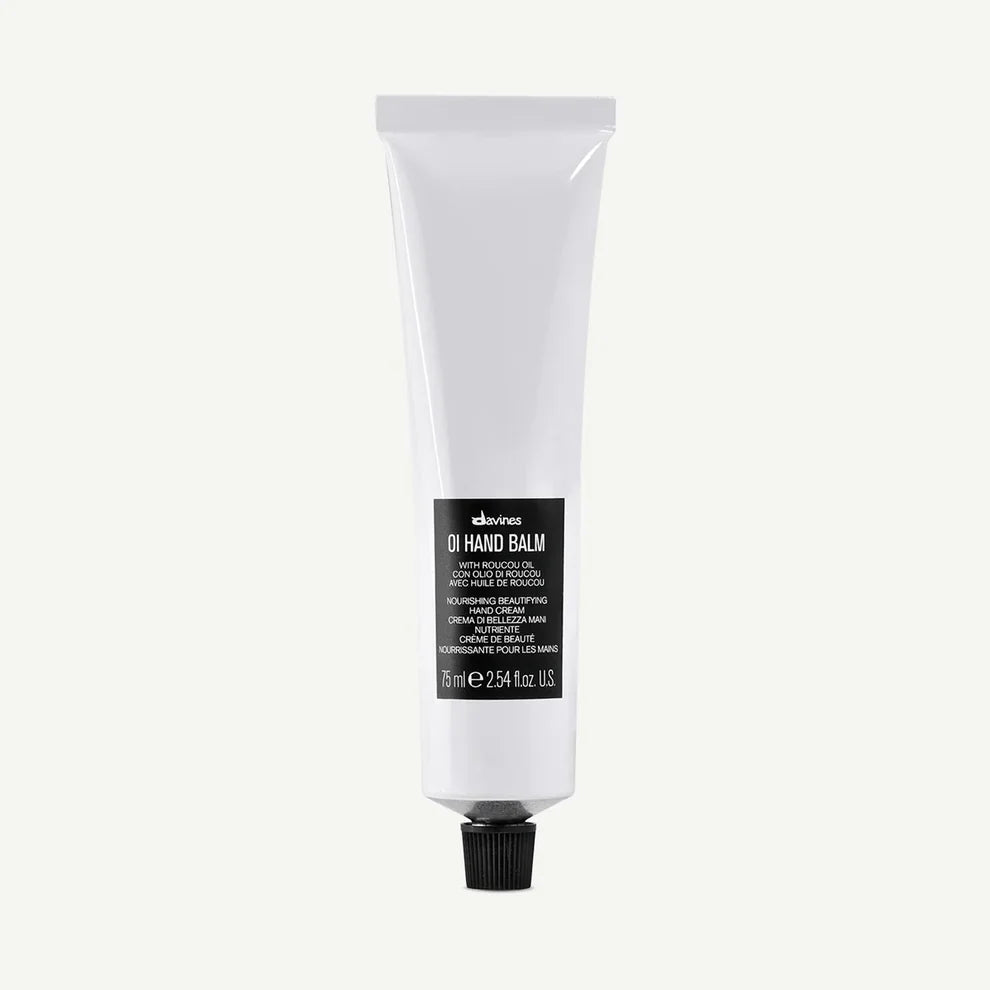 Hand balm tube on a white background