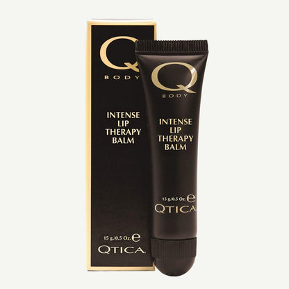 Qtica Intense Lip Therapy Balm tube, a nourishing treatment for dry, cracked lips, providing deep hydration and repair.

